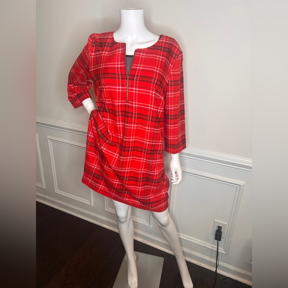 Trina Turk Plaid Versed Shift Dress , Sz. XL - Picture 6 of 15